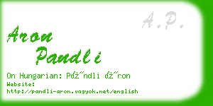 aron pandli business card